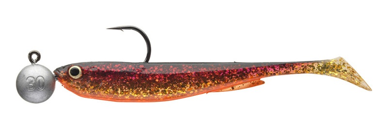 Daiwa gumová nástraha grandwave slim shady sea golden flake rigged - 13,5 cm