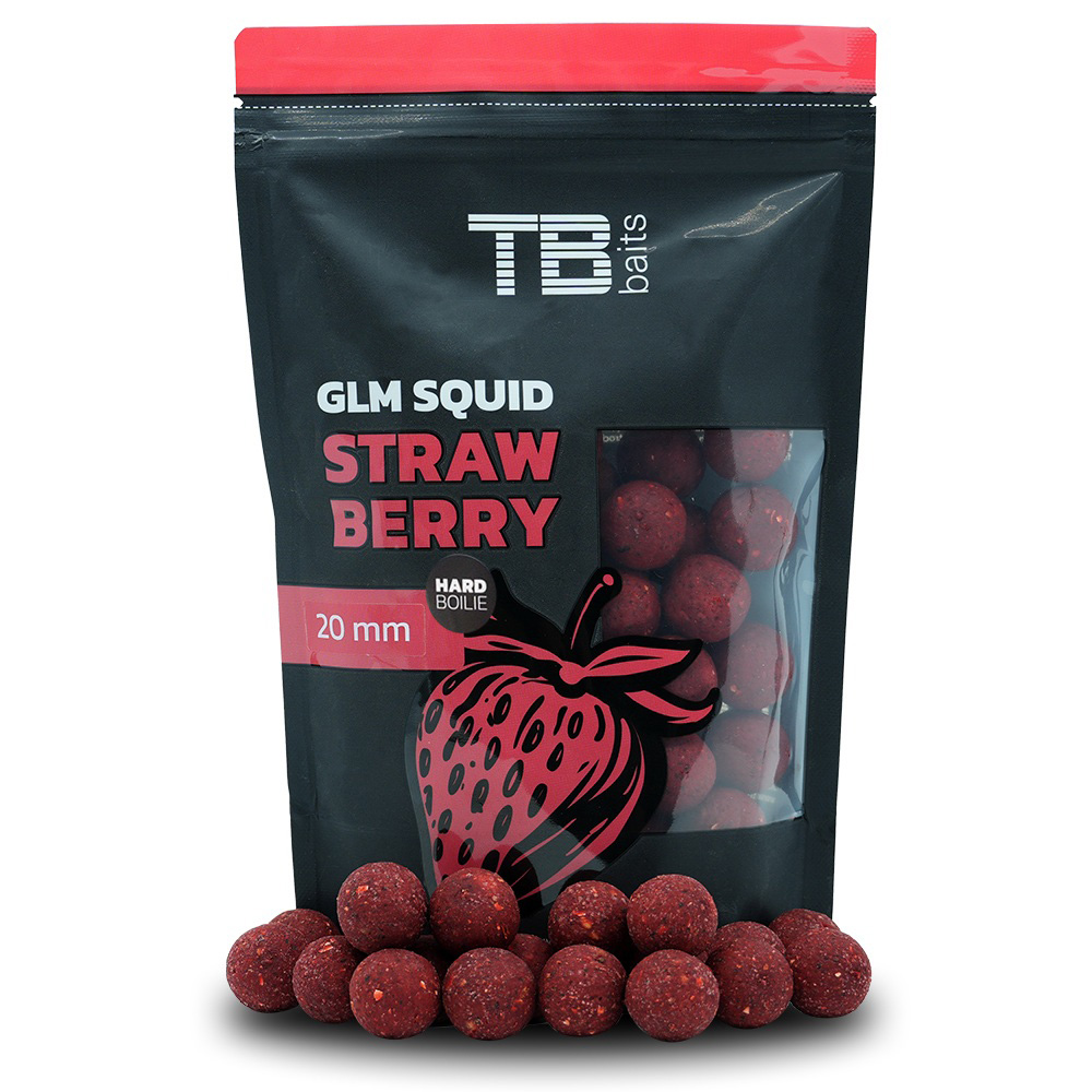 Levně Tb baits hard boilie glm squid strawberry - 250 g 24 mm