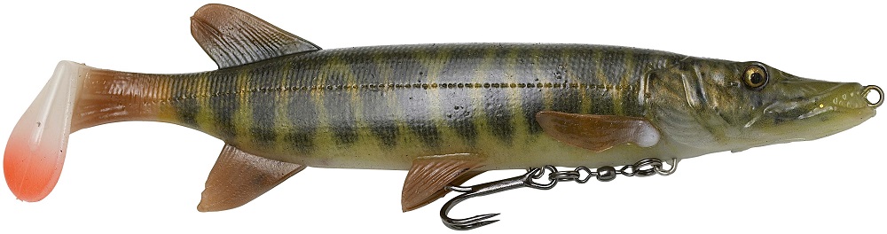 Savage gear gumová nástraha 4d pike shad ss striped pike 20 cm 65 g