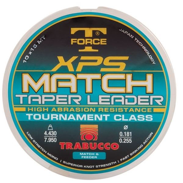 Trabucco Ujímaný Vlasec TF XPS Match Taper Leader 10x15 m Čirý
