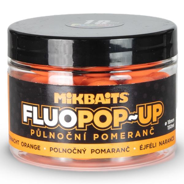 Mikbaits Plovoucí Boilie Fluo Půlnoční pomeranč 150 ml