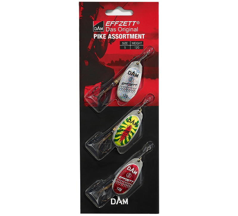 Dam sada třpytek assortment 3 ks spinner 5 12 g sinking pike