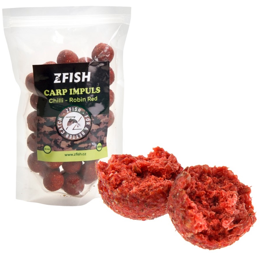 Zfish boilie carp impuls chilli robin red - 250 g 20 mm