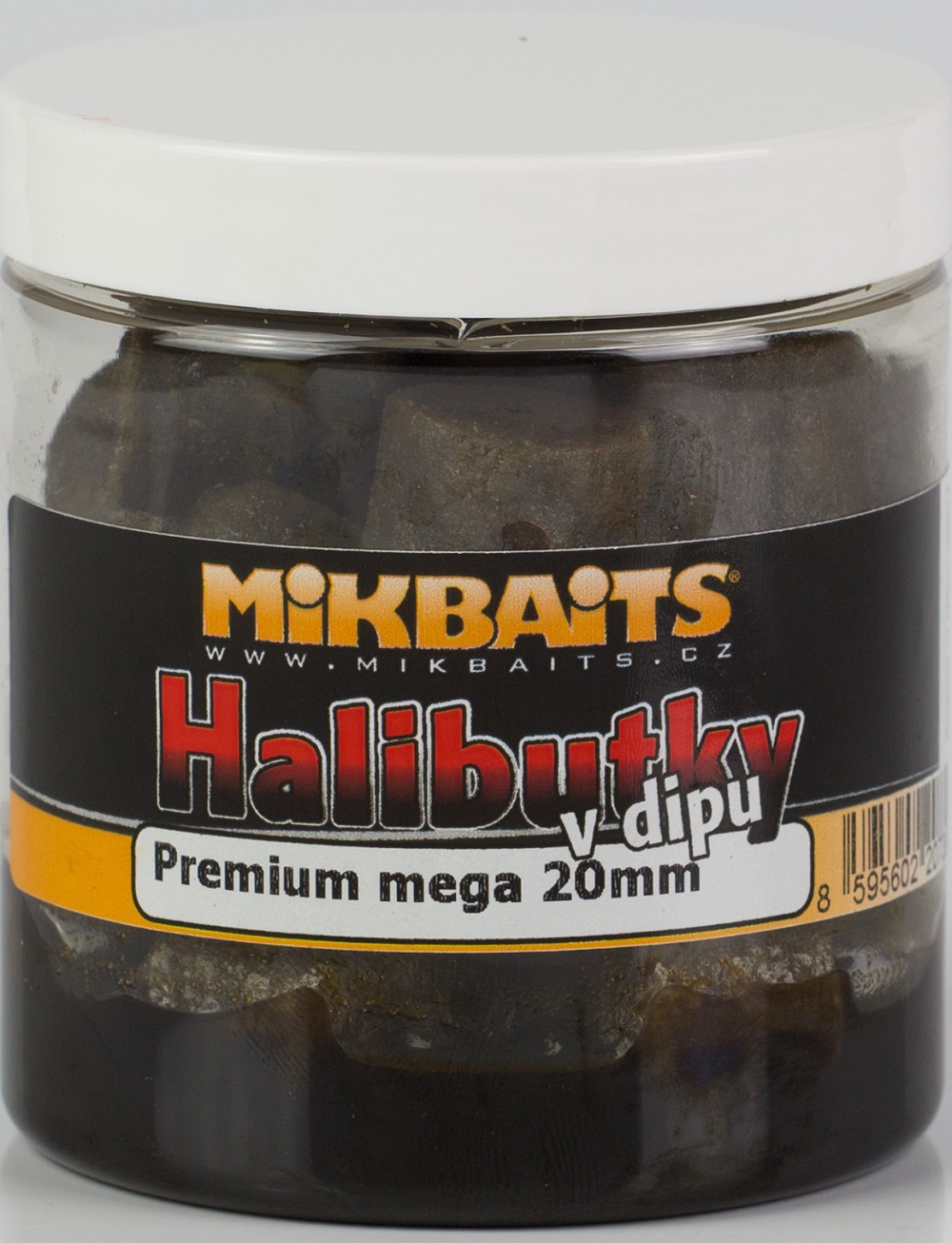 Mikbaits chytací halibutky  v dipu 20 mm 250 ml-česnek mega