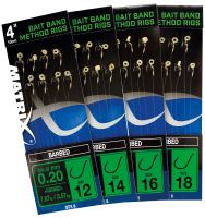 Matrix Návazec 4” Bait Band Method Rigs Barbed-Velikost Háčku 12
