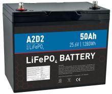 A2D2 Baterie LiFePo4 25,6 V 50Ah M8 REPT Cells