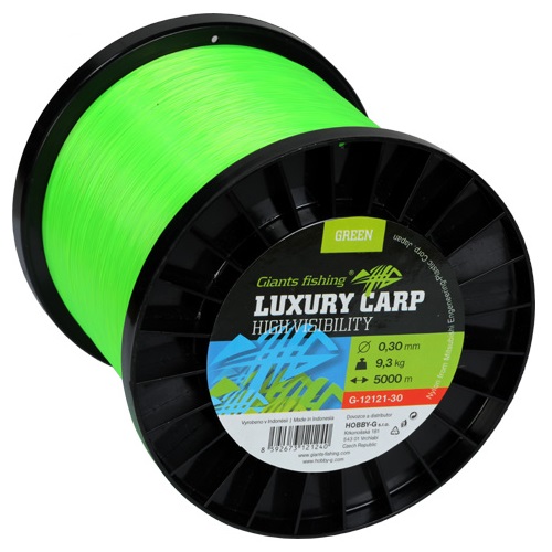 Levně Giants fishing vlasec luxury carp high visibility green - průměr 0,30 mm / nosnost 9,3 kg / návin 5000 m