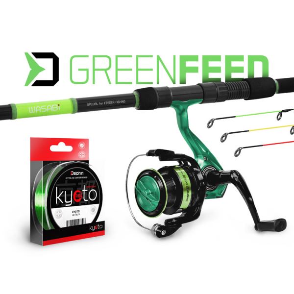 Delphin Prut Wasabi Feeder 3,6 m 100 g + naviják zdarma + vlasec
