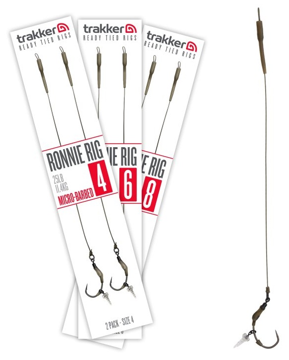 Trakker návazce ronnie rig barbed 25 lb 2 ks - velikost háčku 6