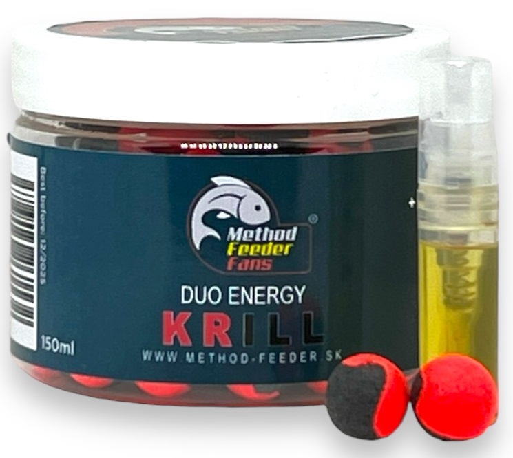Method feeder fans pop up duo energy 15 mm 100 ml + sprej esence 2 ml - krill