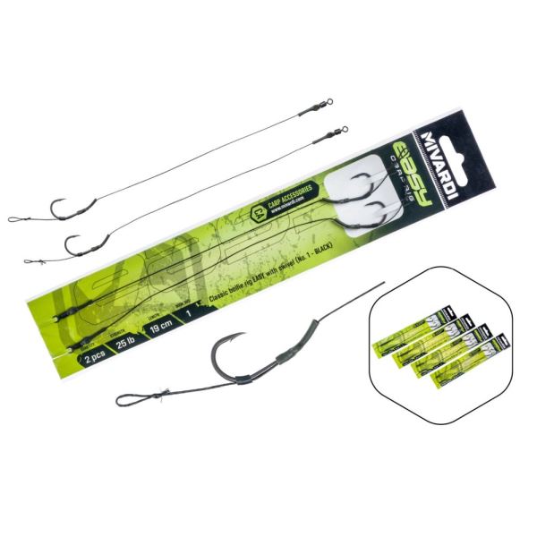 Mivardi návazec classic boilie rig easy s obratlíkem 2 kusy 25 lb