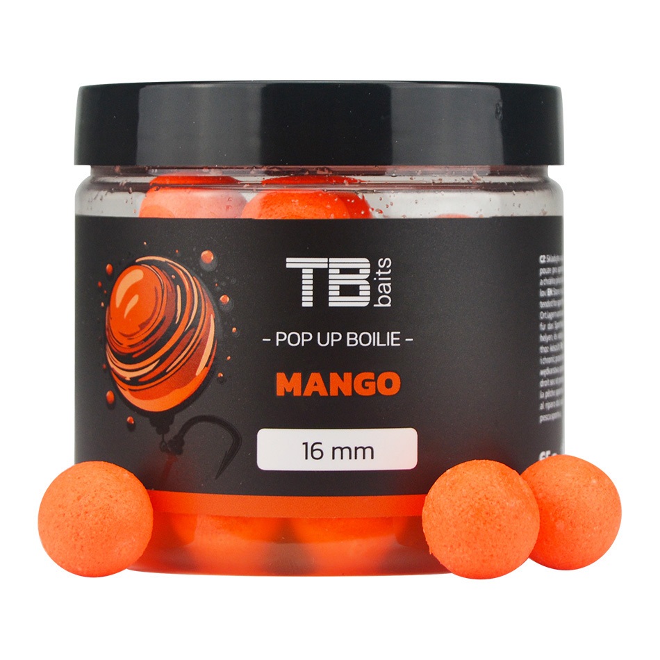 Tb baits plovoucí boilie pop-up mango + nhdc 65 g - 16 mm