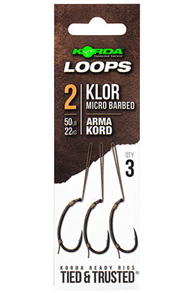 Korda hotové montáže loop rigs klor - háček 2 nosnost 50 lb