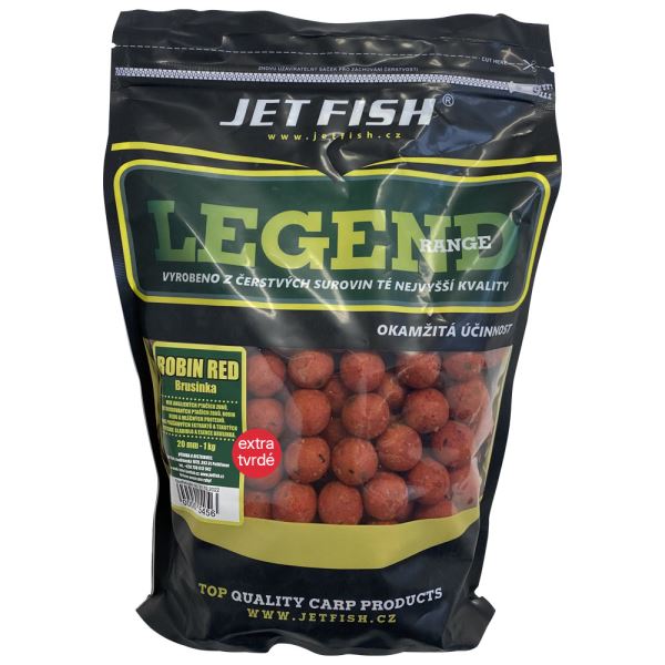 Jet Fish Extra Tvrdé Boilie Legend Range Robin Red Brusinka 250 g