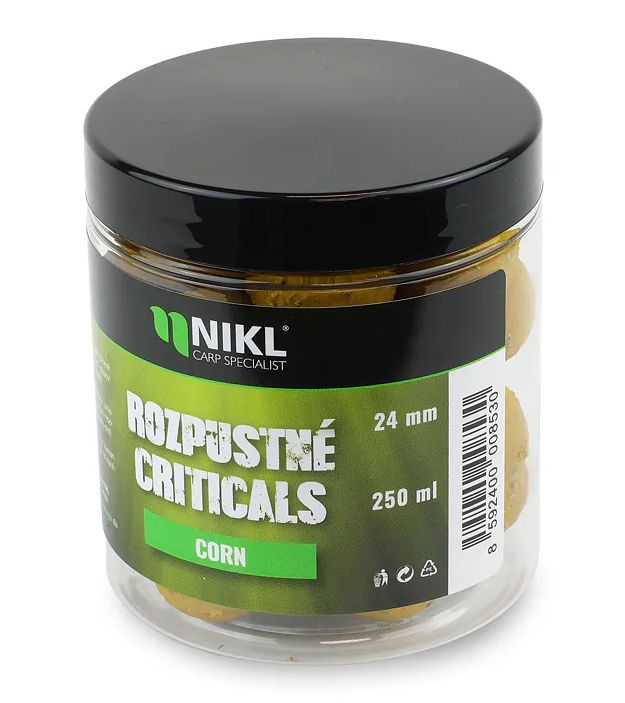 Nikl rozpustné criticals boilie corn 250 ml - 24 mm