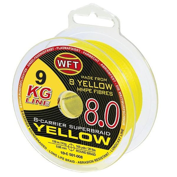 WFT Splétaná Šňůra KG 8.0 Žlutá
