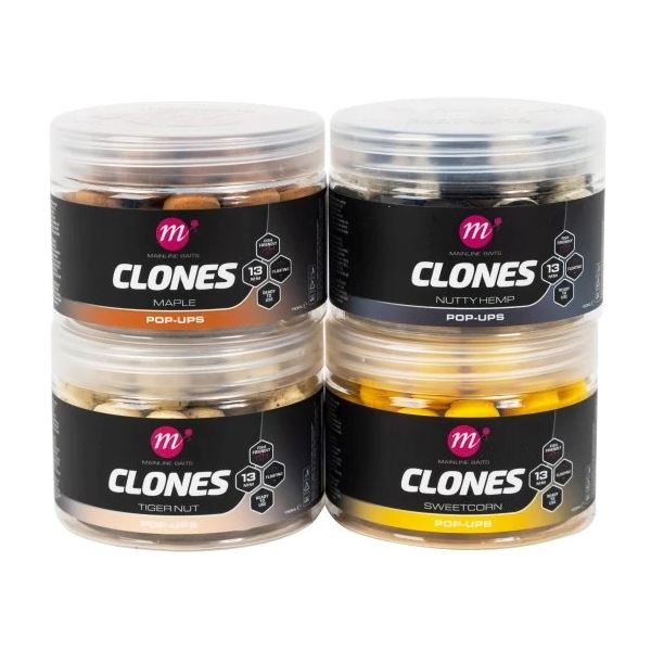 Mainline Plovoucí Boilies Clones Pop Ups 13 mm 150 ml Nutty Hemp