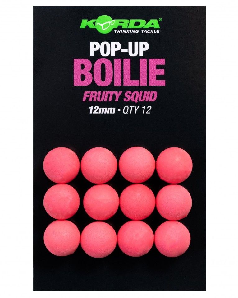 Korda umělá nástraha pop up boilie fruity squid pink - 12 mm 12 ks