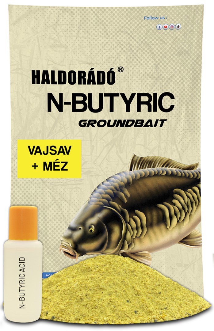 Haldorádó krmítková směs n-butyric groundbait kyselina máselná 800 g + 50 ml aroma - med
