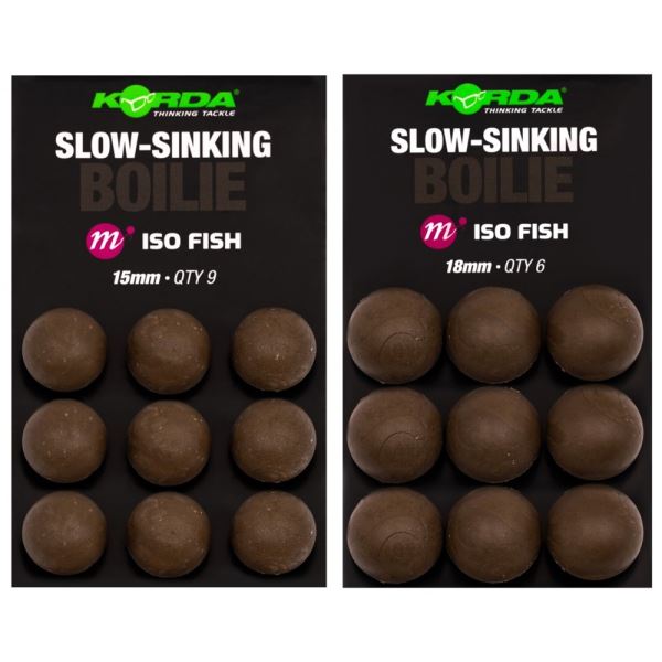 Korda Umělé Boilie Slow Sinking Boilie ISO Fish 9 ks