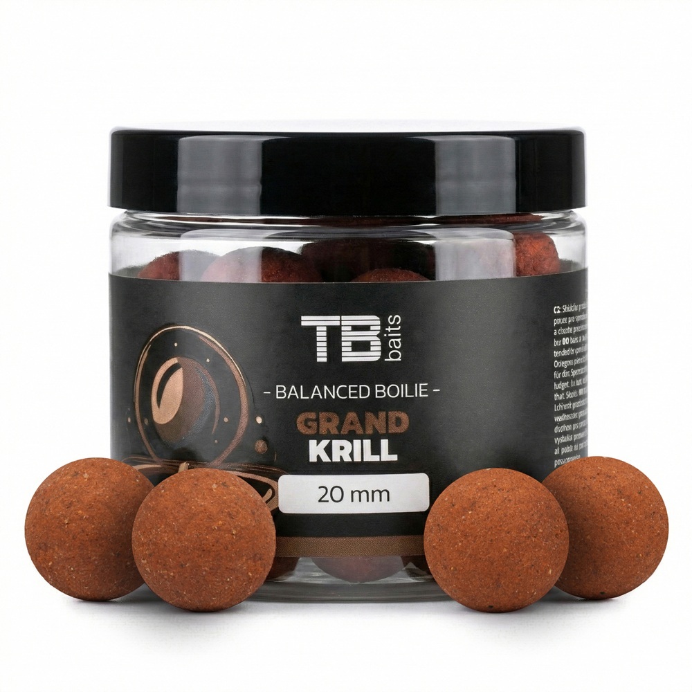 Levně Tb baits vyvážené boilie balanced + atraktor grand krill 100 g - 20 mm