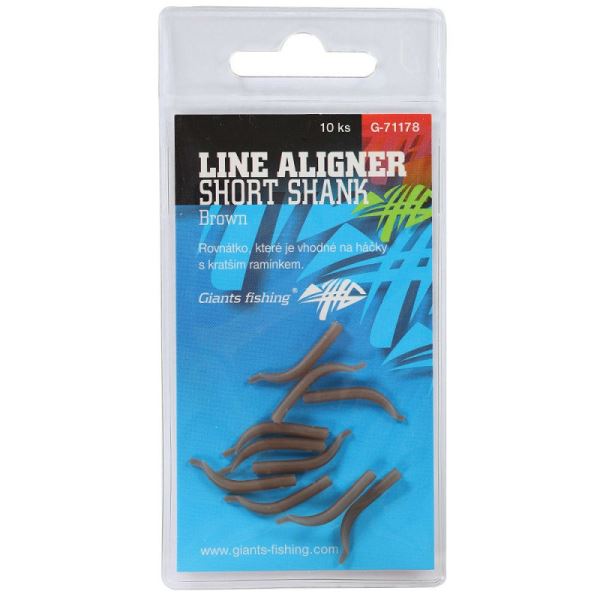 Giants Fishing Rovnátka Na Háček Line Aligner Short Shank Large Brown 10 ks