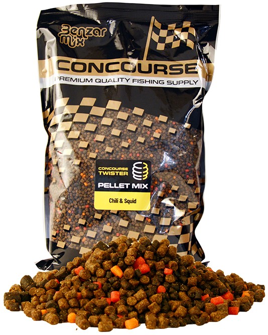 Levně Benzar mix mikro pelety concourse twister pellet mix 2 a 4 mm 800 g - chili squid