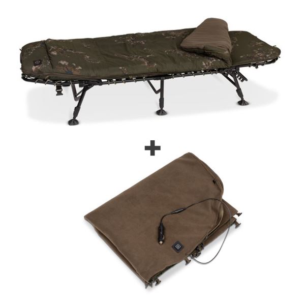 Nash Lehátko Scope Ops 4 Fold Sleep System MK II + Vyhřívaná Vložka Do Spacáku Scope OPS Heated Blanket