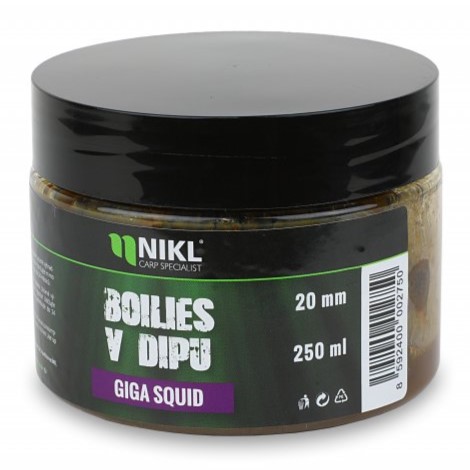 Nikl boilies v dipu giga squid 250 g - 24 mm