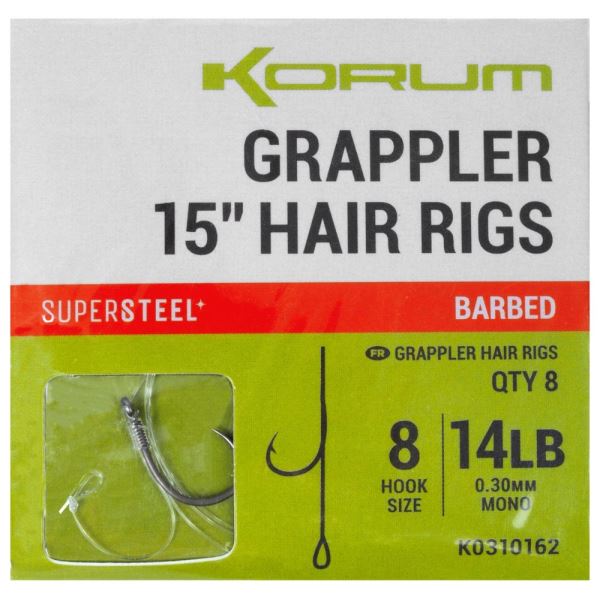 Korum Návazec Grappler 15” Hair Rigs Barbed 38 cm