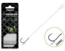 Delphin Návazec Feederový Fluoro Sting Chinu 10 ks - Délka 12 cm Průměr 0,30 mm Háček #4