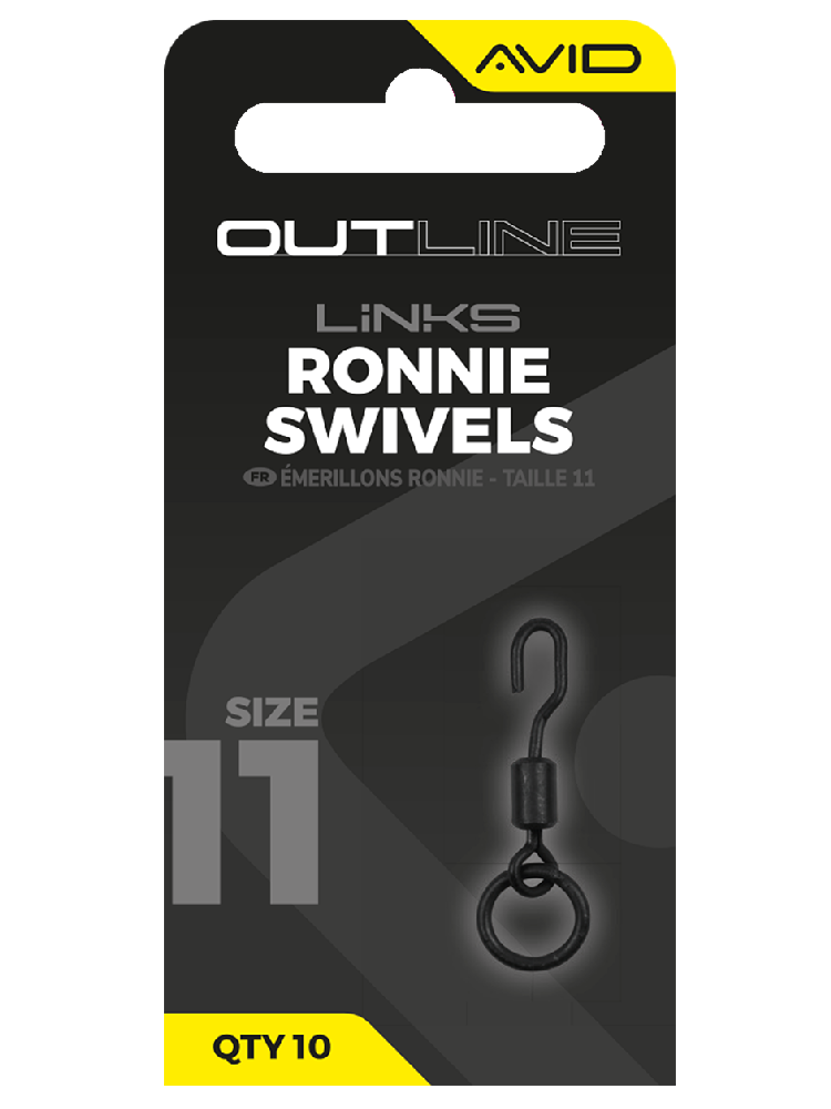 Avid carp obratlík s kroužkem outline ronnie swivels velikosti 11