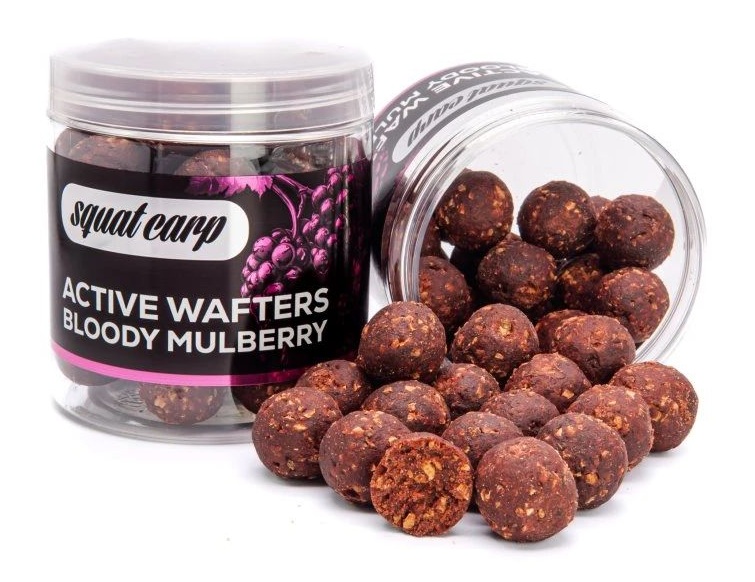 Levně Squat carp vyvážené boilies active wafters bloody mulberry - 150 g 24 mm