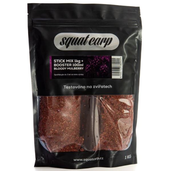 Squat Carp Stick Mix Bloody Mulberry 1 kg + Booster 100 ml