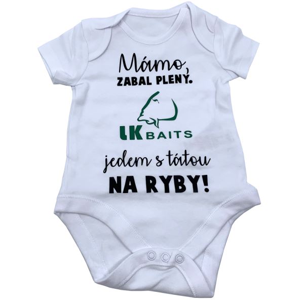 LK Baits Body Krátký Rukáv Mámo Zabal Pleny Zelený Nápis