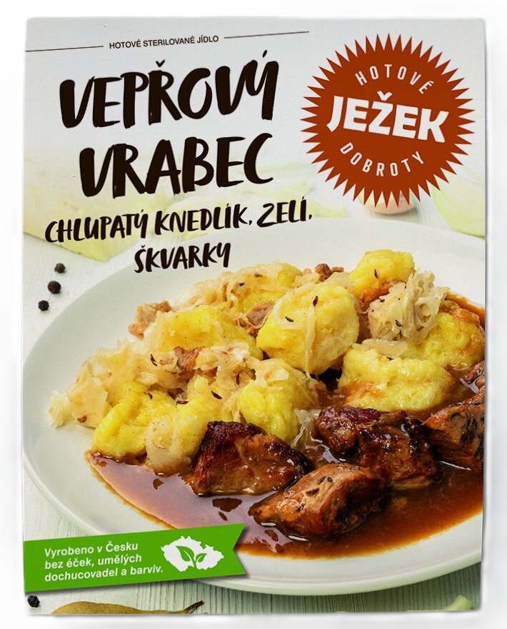 Levně Ježkovy krabičky vepřový vrabec a chlupaté knedlíky se zelím a škvarky 450 g