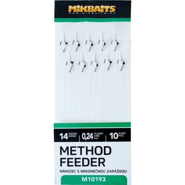 Mikbaits Method Feeder návazce S Nekonečnou Zarážkou 10ks