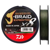 Daiwa Splétaná Šnůra J-Braid Expedition X8E Dark Green 300 m - 0,10 mm 6,9 kg