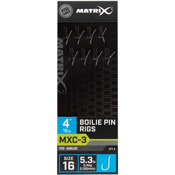 Matrix Návazec MXC-3 Boilie Pin Rigs Barbless 10 cm