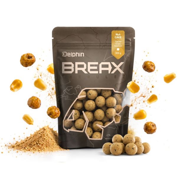 Delphin Boilies BreaX NutCAKE Tygří Ořech Scopex Sladká Kukuřice 300 g