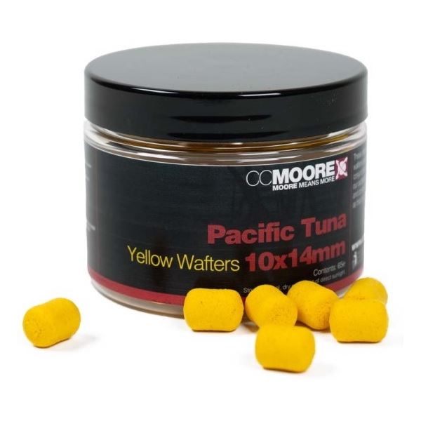 CC Moore Vyvážené Boilie Dumbell Wafters Pacific Tuna Yellow 10x14 mm 65 ks