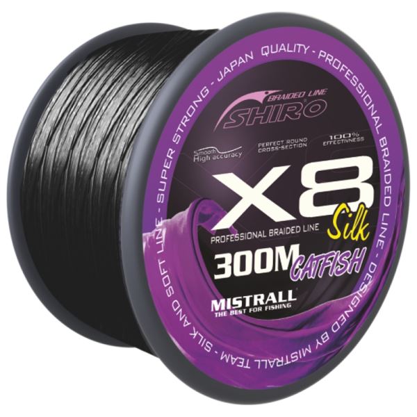 Mistrall Splétaná Šňůra Shiro X8 Catfish Černá 300 m