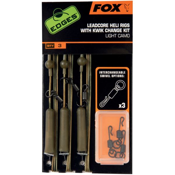 Fox Hotové montáže Leadcore Heli Rigs + Kwik Change Kit