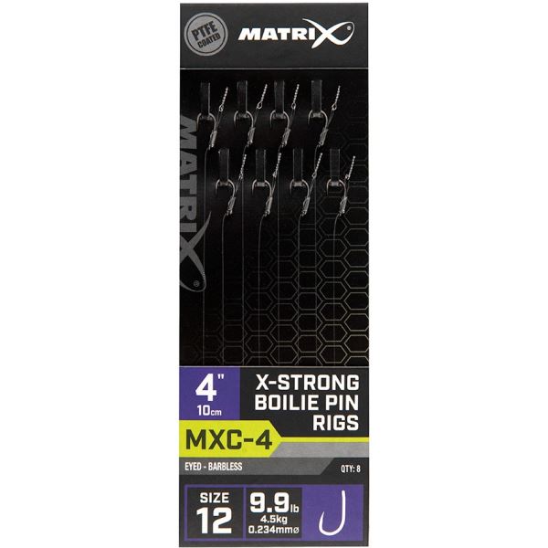 Matrix Návazec MXC-4 X-Strong Boilie Pin Rigs Barbless 10 cm