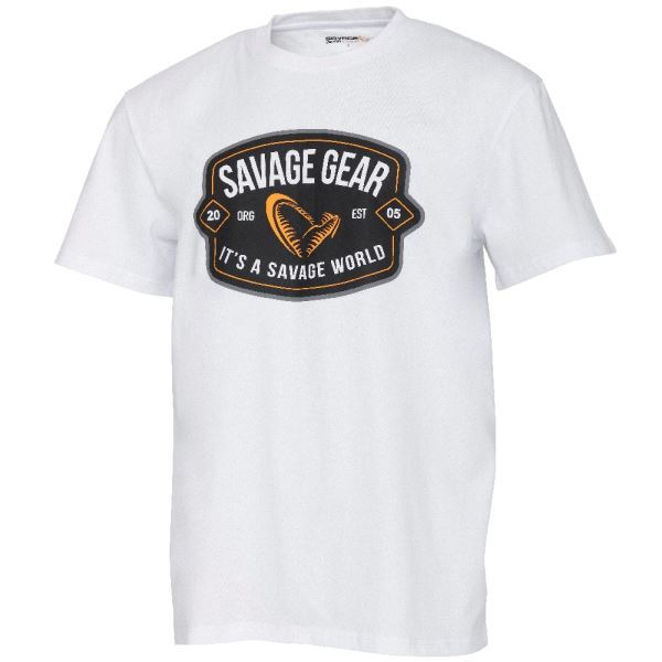 Savage Gear Tričko Badge Logo Tee White