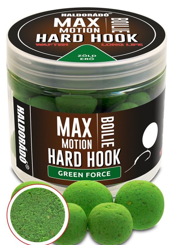 Levně Haldorádó boilies max motion hard hook wafter 24 + 30 mm - green force
