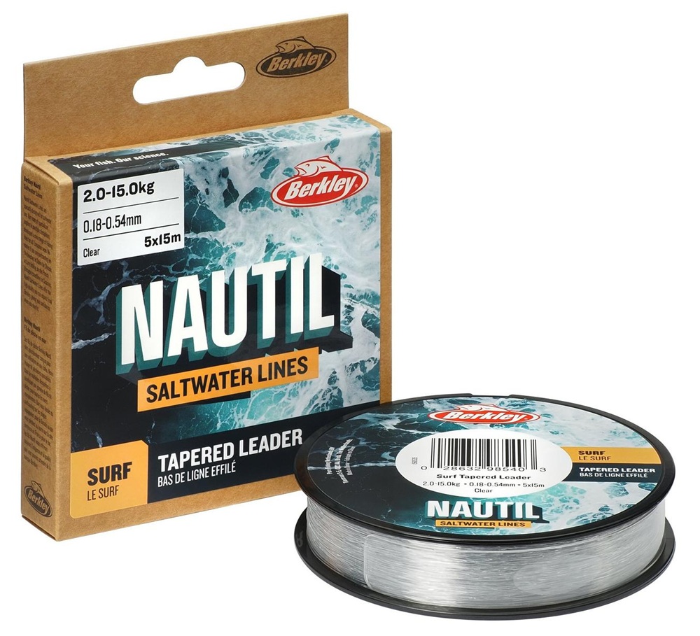 Berkley ujímaný vlasec nautil surf monofilament tapered 5x15 m - 0,18-0,54 mm 2-15 kg