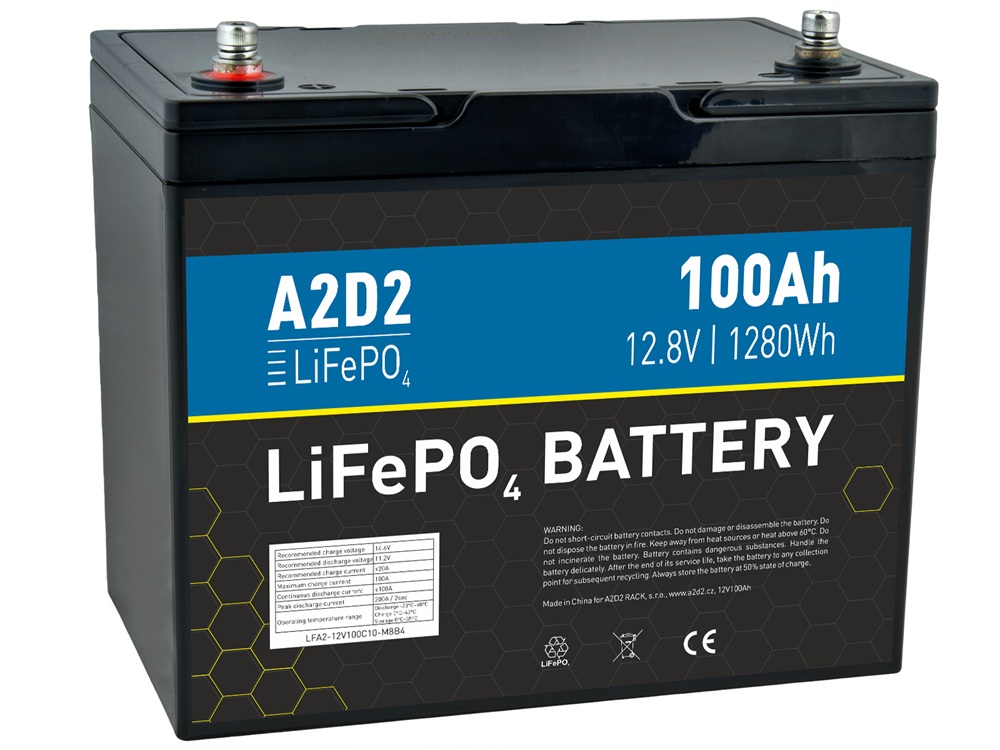 Levně A2d2 baterie lifepo4 12,8 v 100ah m8 newcell cells