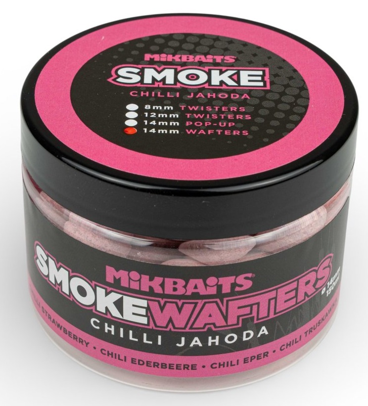 Levně Mikbaits vyvážené boilie smoke wafters 14 mm 150 ml - chilli jahoda