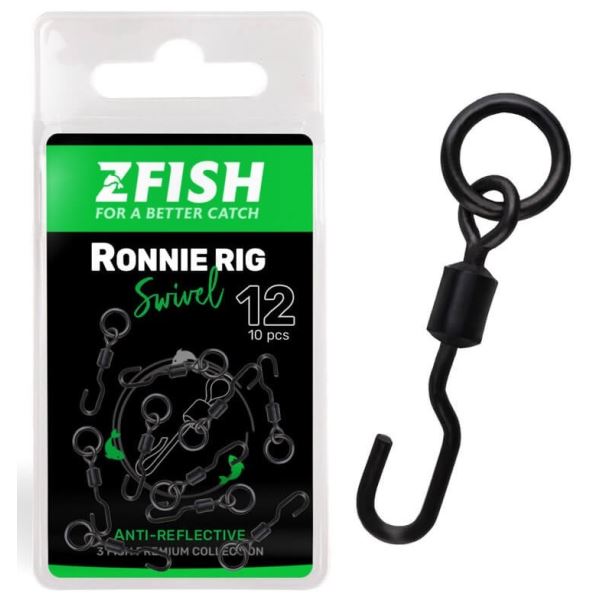 Zfish Obratlík Ronnie Rig Swivel Matt 10 ks Velikost 12